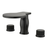 Waterfall Bathroom Tub Filler, Bathtub Faucet 3 Holes, Deck Mount Roman Tub Faucet