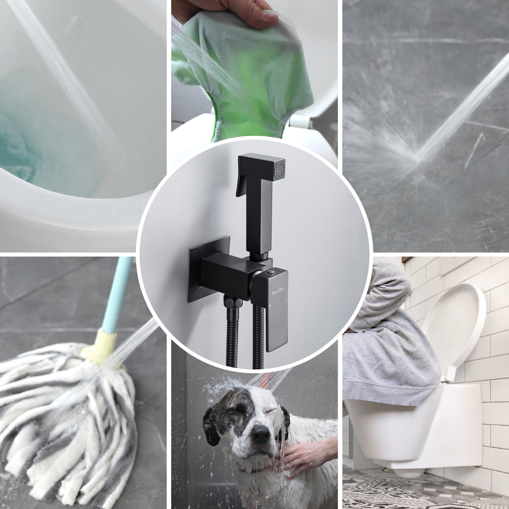 Handheld Bidet Sprayer for Toilet, Brass Baby Cloth Diaper Sprayer Kit with Hose Brass Valve