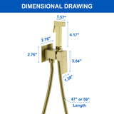 Handheld Bidet Sprayer for Toilet, Brass Baby Cloth Diaper Sprayer Kit with Hose Brass Valve