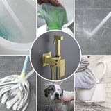 Handheld Bidet Sprayer for Toilet, Brass Baby Cloth Diaper Sprayer Kit with Hose Brass Valve