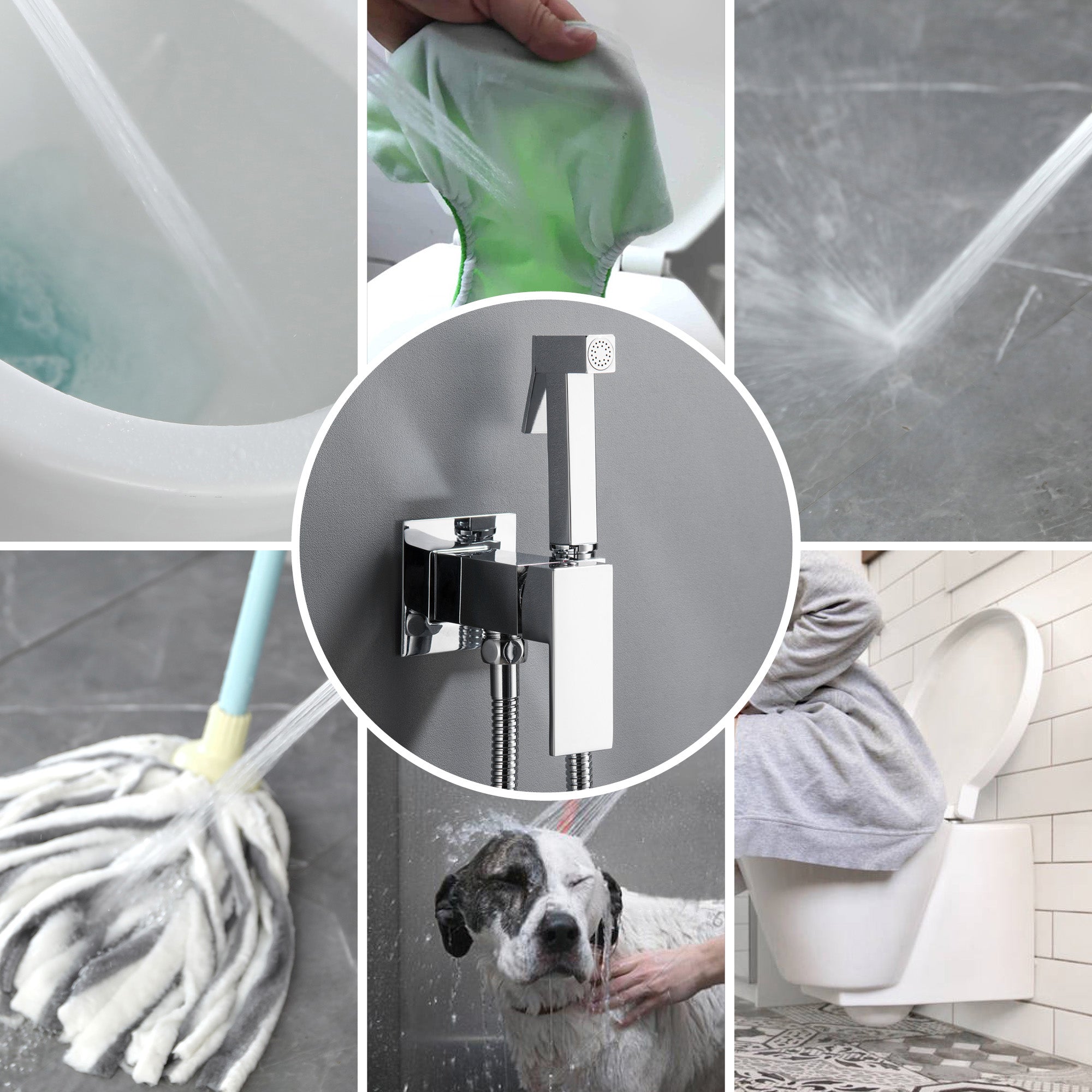 Handheld Bidet Sprayer for Toilet, Brass Baby Cloth Diaper Sprayer Kit with Hose Brass Valve