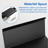 Waterfall Roman Tub Faucet with Sprayer Solid Brass Single Handle 4-Piece Deck Mounted Tub Filler