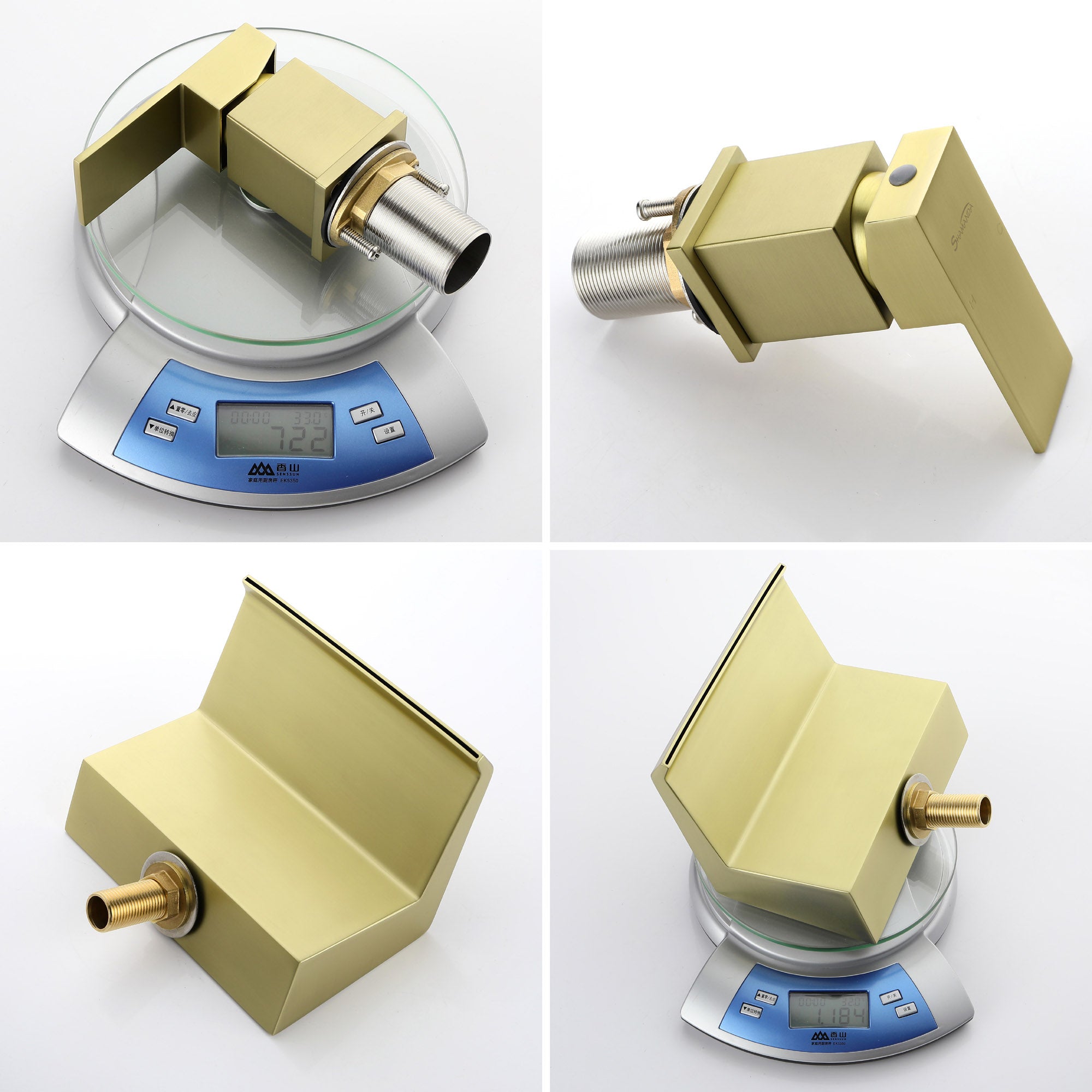 Waterfall Roman Tub Faucet with Sprayer Solid Brass Single Handle 4-Piece Deck Mounted Tub Filler