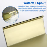 Waterfall Roman Tub Faucet with Sprayer Solid Brass Single Handle 4-Piece Deck Mounted Tub Filler