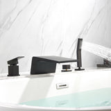 Deck Mount Roman Tub Faucet with Sprayer Waterfall Tub Filler with Hand Shower, Single Handle Bathtub Faucet Set with Handheld Shower Head, Valve and Trim Included