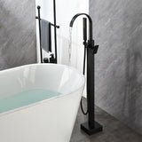 Single Handle Floor Mounted Free Standing Bathtub Faucet Tub Filler Faucet with Handshower
