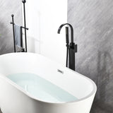 Single Handle Floor Mounted Free Standing Bathtub Faucet Tub Filler Faucet with Handshower