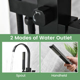 Single Handle Floor Mounted Free Standing Bathtub Faucet Tub Filler Faucet with Handshower