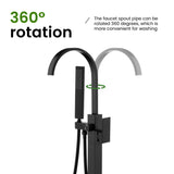 Single Handle Floor Mounted Free Standing Bathtub Faucet Tub Filler Faucet with Handshower