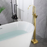 Single Handle Floor Mounted Free Standing Bathtub Faucet Tub Filler Faucet with Handshower