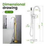 Single Handle Floor Mounted Free Standing Bathtub Faucet Tub Filler Faucet with Handshower