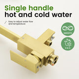Single Handle Floor Mounted Free Standing Bathtub Faucet Tub Filler Faucet with Handshower