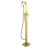 Single Handle Floor Mounted Free Standing Bathtub Faucet Tub Filler Faucet with Handshower