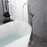 Single Handle Floor Mounted Free Standing Bathtub Faucet Tub Filler Faucet with Handshower