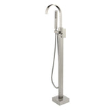 Single Handle Floor Mounted Free Standing Bathtub Faucet Tub Filler Faucet with Handshower