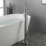 Freestanding Floor Mount Tub Filler with Handheld Shower Roman Bathtub Faucet by Finish, Swivel Spout with Brass Rough-in and Water Hose