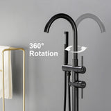 Freestanding Bathtub Faucet Bath Tub Filler Faucet with Hand Shower Floor Mount