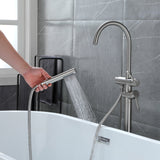 Freestanding Bathtub Faucet Bath Tub Filler Faucet with Hand Shower Floor Mount