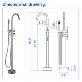 Freestanding Bathtub Faucet Bath Tub Filler Faucet with Hand Shower Floor Mount