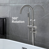 Freestanding Bathtub Faucet Bath Tub Filler Faucet with Hand Shower Floor Mount