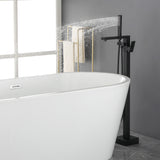 Luxury Freestanding Bathtub Faucet Single Handle Waterfall Tub Filler with Handheld Shower
