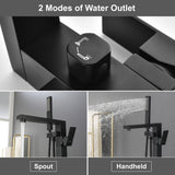 Luxury Freestanding Bathtub Faucet Single Handle Waterfall Tub Filler with Handheld Shower