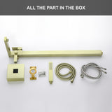 Luxury Freestanding Bathtub Faucet Single Handle Waterfall Tub Filler with Handheld Shower
