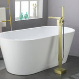 Luxury Freestanding Bathtub Faucet Single Handle Waterfall Tub Filler with Handheld Shower