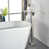 Luxury Freestanding Bathtub Faucet Single Handle Waterfall Tub Filler with Handheld Shower