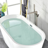 Luxury Freestanding Bathtub Faucet Single Handle Waterfall Tub Filler with Handheld Shower