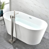 Luxury Freestanding Bathtub Faucet Single Handle Waterfall Tub Filler with Handheld Shower