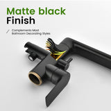 Freestanding Bathtub Faucet Tub Filler Black Floor Mount Brass Single Handle Bathroom Faucets with Hand Shower