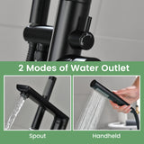 Freestanding Bathtub Faucet Tub Filler Black Floor Mount Brass Single Handle Bathroom Faucets with Hand Shower