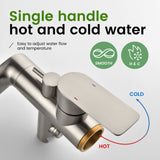 Freestanding Bathtub Faucet Tub Filler Black Floor Mount Brass Single Handle Bathroom Faucets with Hand Shower