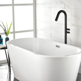 Freestanding Tub Filler Bathtub Faucet Black Floor Mounted Faucets