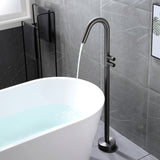 CUPC Freestanding Tub Filler Bathtub Faucet 360-Degree Rotating Floor Mounted Faucets in matte black, brushed nickel, brushed gold, brushed gun grey