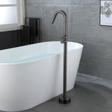 CUPC Freestanding Tub Filler Bathtub Faucet 360-Degree Rotating Floor Mounted Faucets in matte black, brushed nickel, brushed gold, brushed gun grey