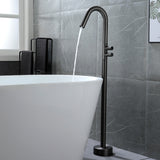 CUPC Freestanding Tub Filler Bathtub Faucet 360-Degree Rotating Floor Mounted Faucets in matte black, brushed nickel, brushed gold, brushed gun grey