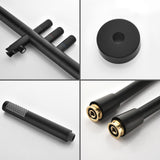 CUPC Freestanding Bathtub Faucet 3 Knob Bathroom Brass Floor Mounted Tub Filler with Hand Shower