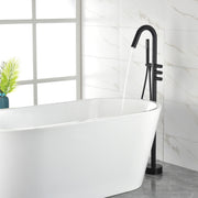 CUPC Freestanding Bathtub Faucet 3 Knob Bathroom Brass Floor Mounted Tub Filler with Hand Shower