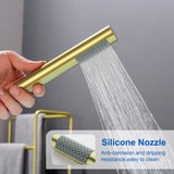 CUPC Freestanding Bathtub Faucet 3 Knob Bathroom Brass Floor Mounted Tub Filler with Hand Shower