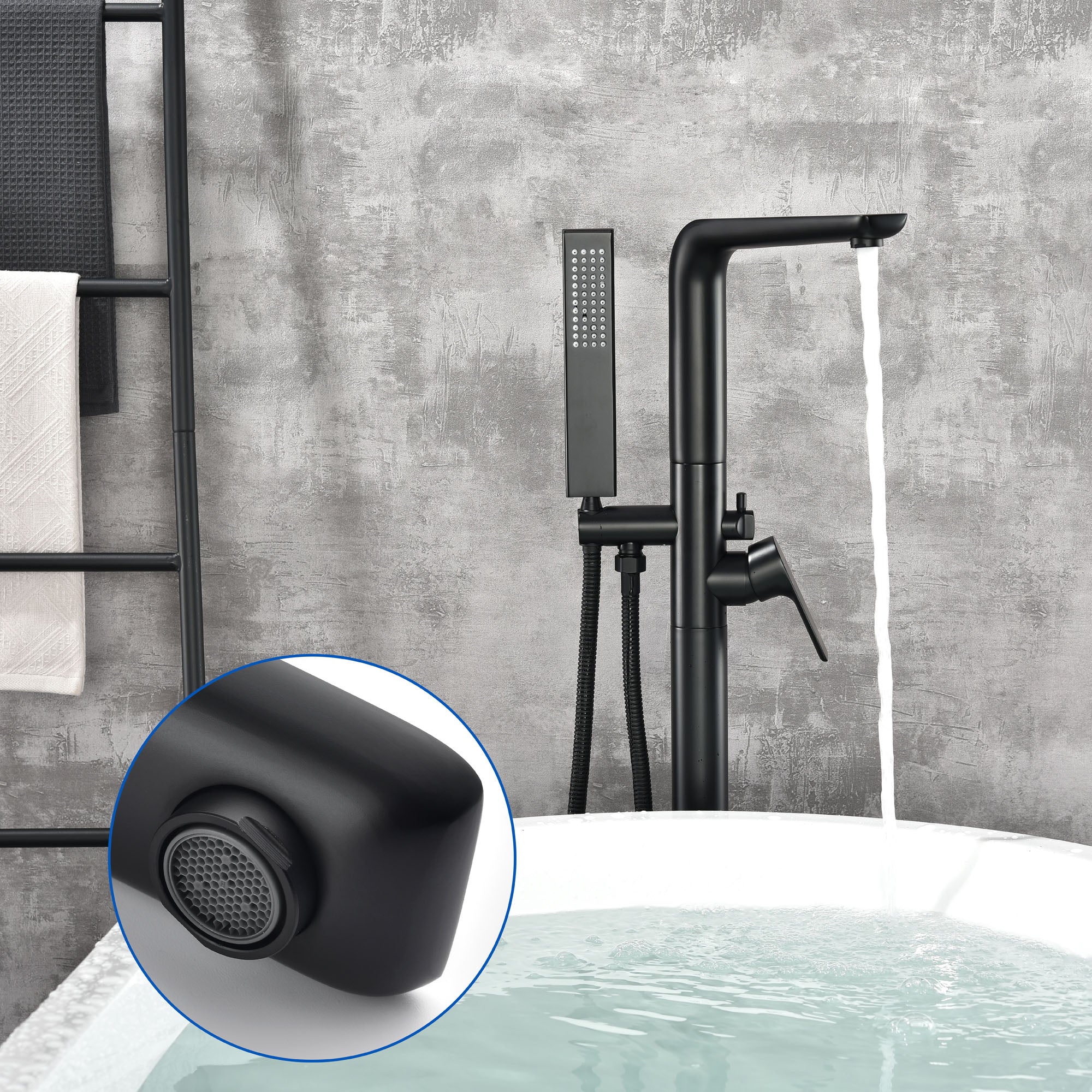 Freestanding Bathtub Faucet with Handheld Shower