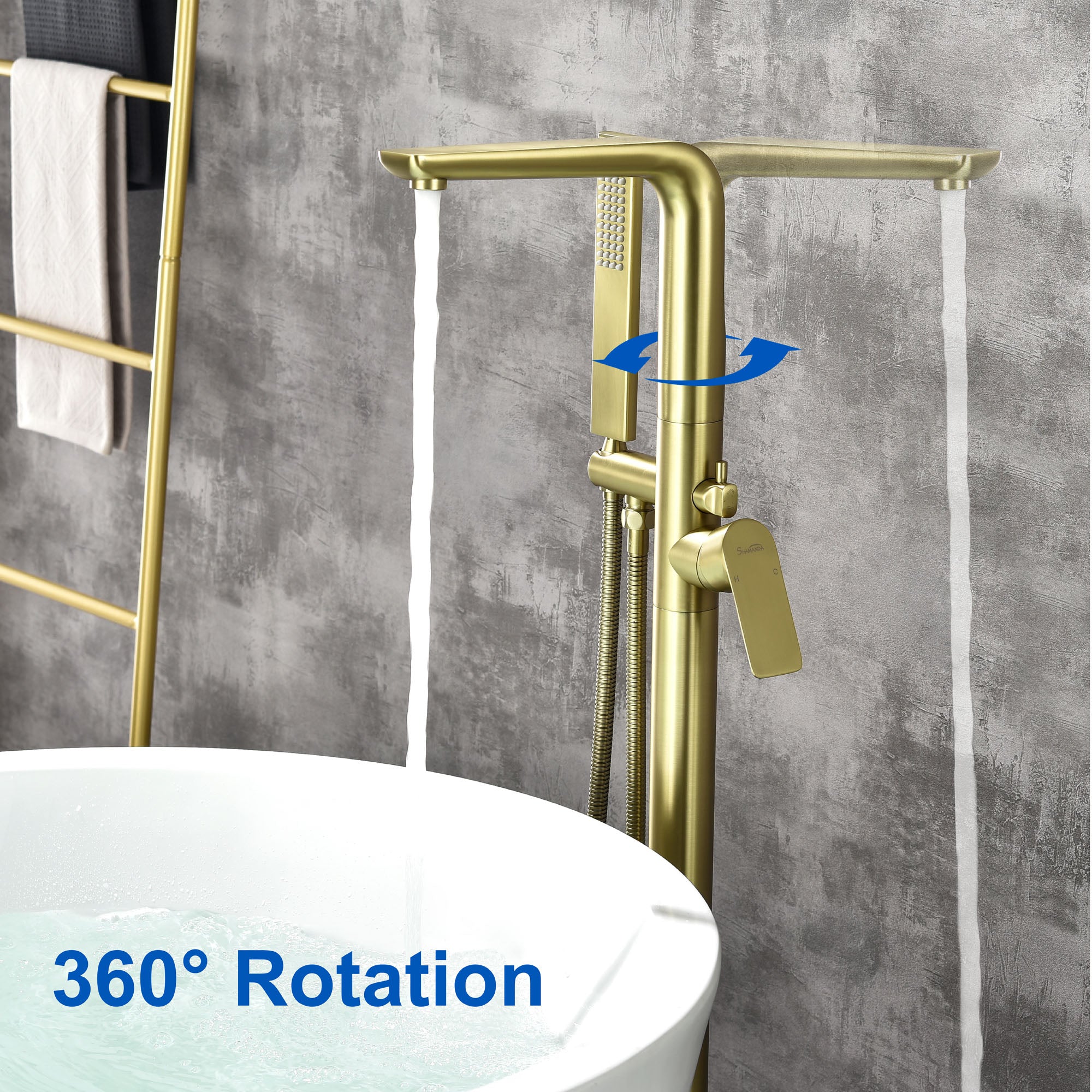 Freestanding Bathtub Faucet with Handheld Shower