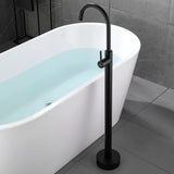 360° Rotation Freestanding Bathtub Faucet One Function Floor Mount Tub Filler in Brushed Gold, Matte Black, Brushed Nickel
