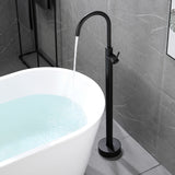 360° Rotation Freestanding Bathtub Faucet One Function Floor Mount Tub Filler in Brushed Gold, Matte Black, Brushed Nickel