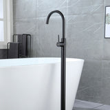360° Rotation Freestanding Bathtub Faucet One Function Floor Mount Tub Filler in Brushed Gold, Matte Black, Brushed Nickel