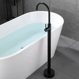360° Rotation Freestanding Bathtub Faucet One Function Floor Mount Tub Filler in Brushed Gold, Matte Black, Brushed Nickel