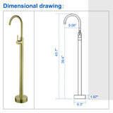 360° Rotation Freestanding Bathtub Faucet One Function Floor Mount Tub Filler in Brushed Gold, Matte Black, Brushed Nickel