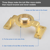 Freestanding Bathtub Faucet Single Handle Waterfall Tub Filler with Handheld Shower Brushed Gold