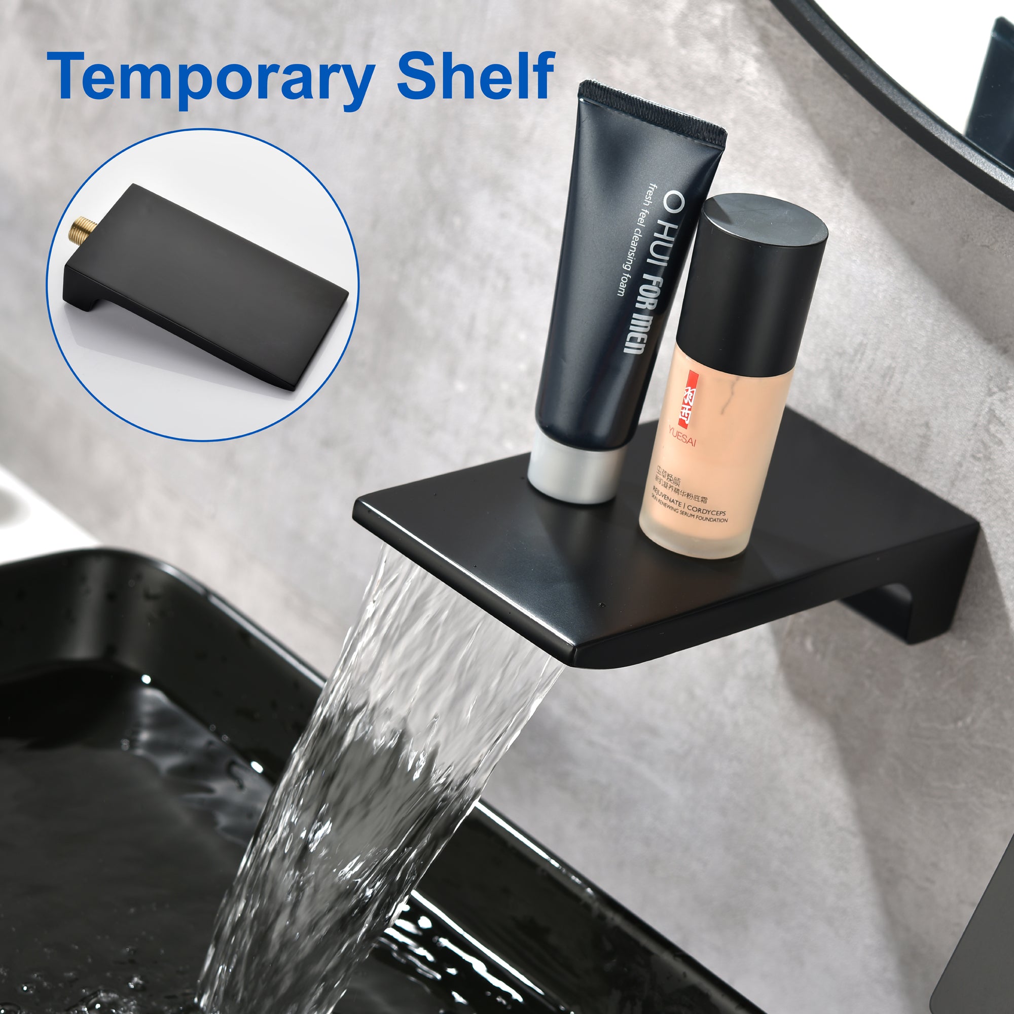 SHAMANDA Wall Mounted Bathroom Sink Faucet with Single Handle Lavatory Faucet Solid Brass Basin Mixer Tap